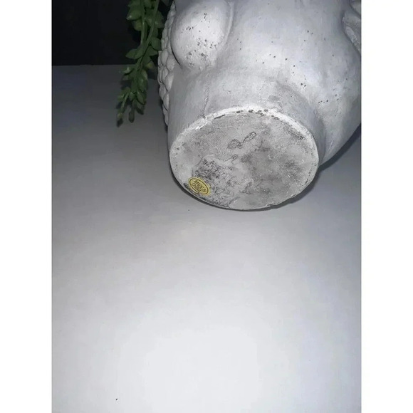 Buddha head Concrete Modern planter faux succulent plant Hindu Zen Decor gift - Picture 6 of 6